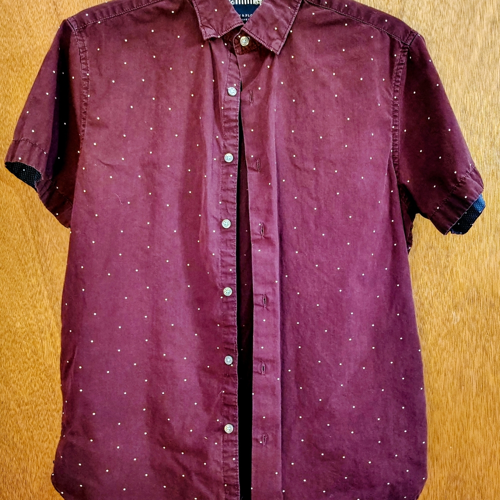 Denim & Flower Maroon Button Down Shirt